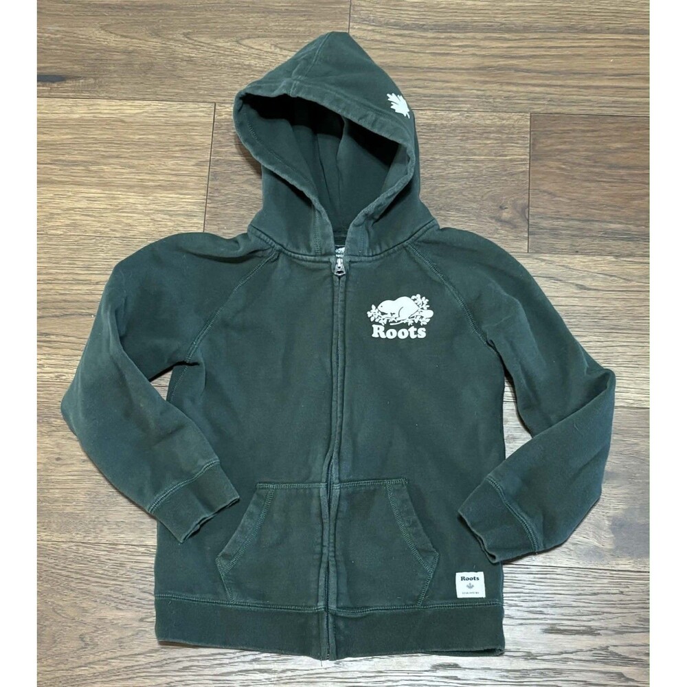 Roots Kids Canada Hoodie Pullover Beaver Logo Youth Size Large 9-10 Years